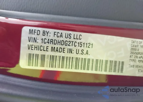 2026 Dodge Durango Gt Rwd z USA, uszkodzony, nr VIN 1C4RDHDG2TC151121